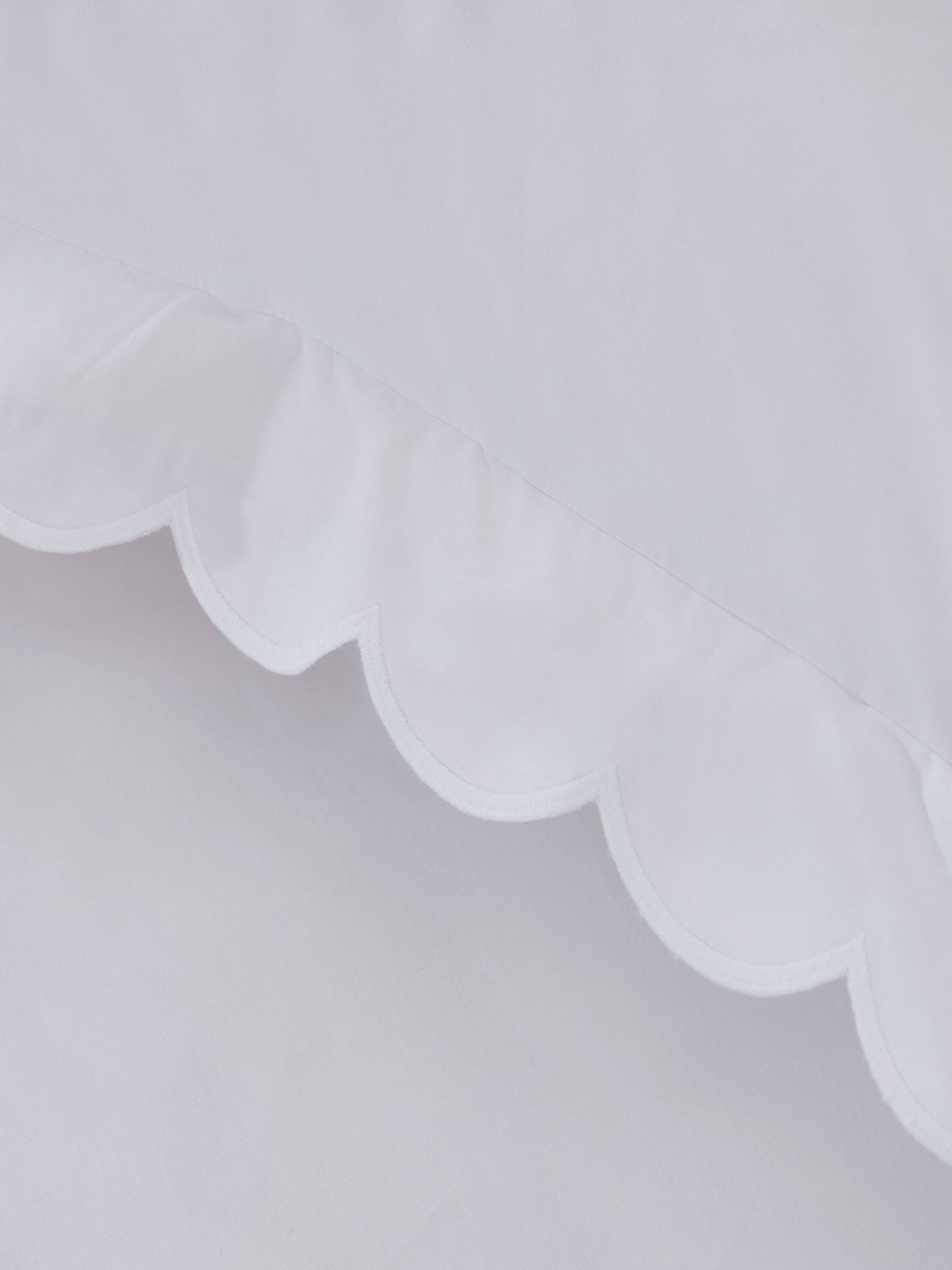 White scallop pillowcases 200 thread count cotton, imported from the UK