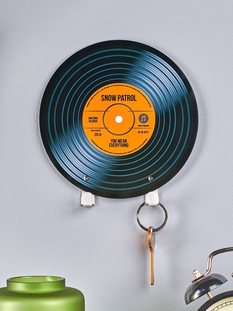 Oakdene personalised vinyl record key hook 15cm, UK version