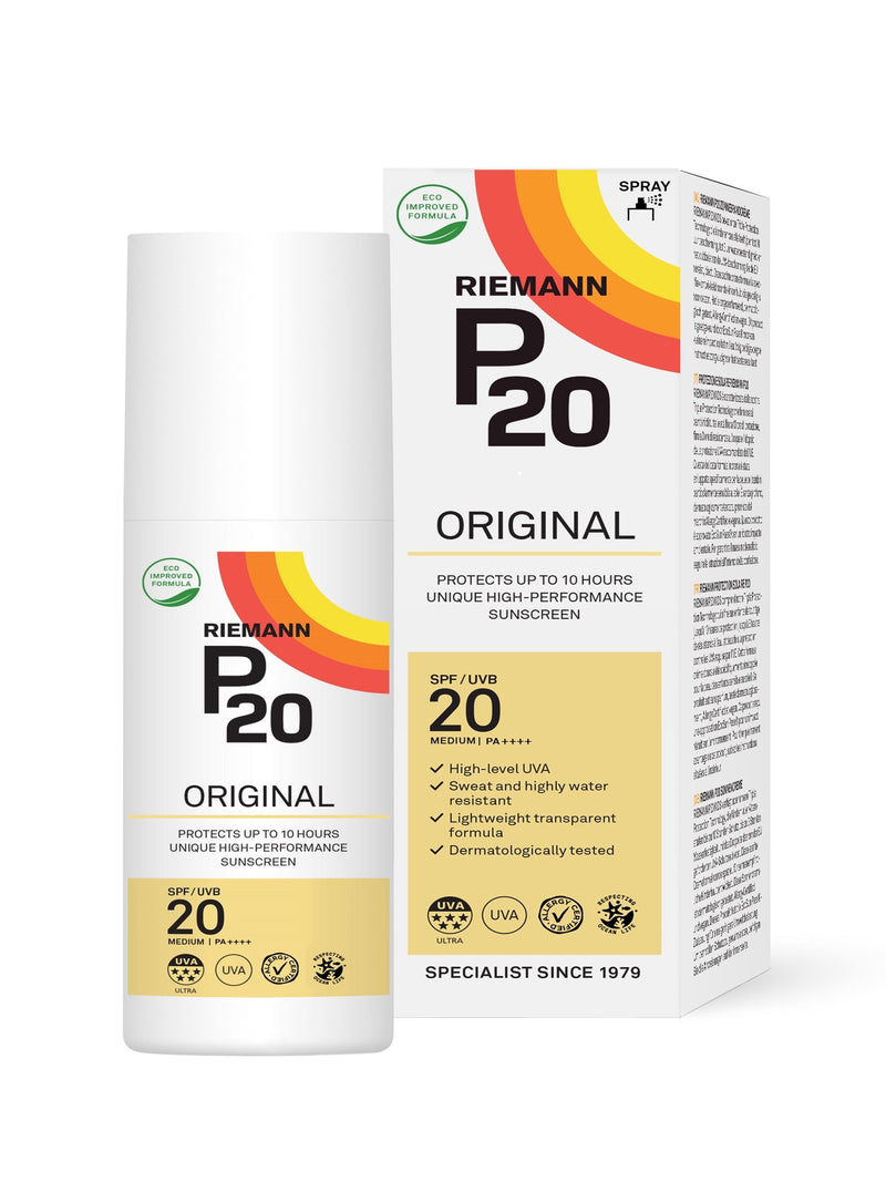 P20 Original SPF 20 oil spray suncream 100ml - British product