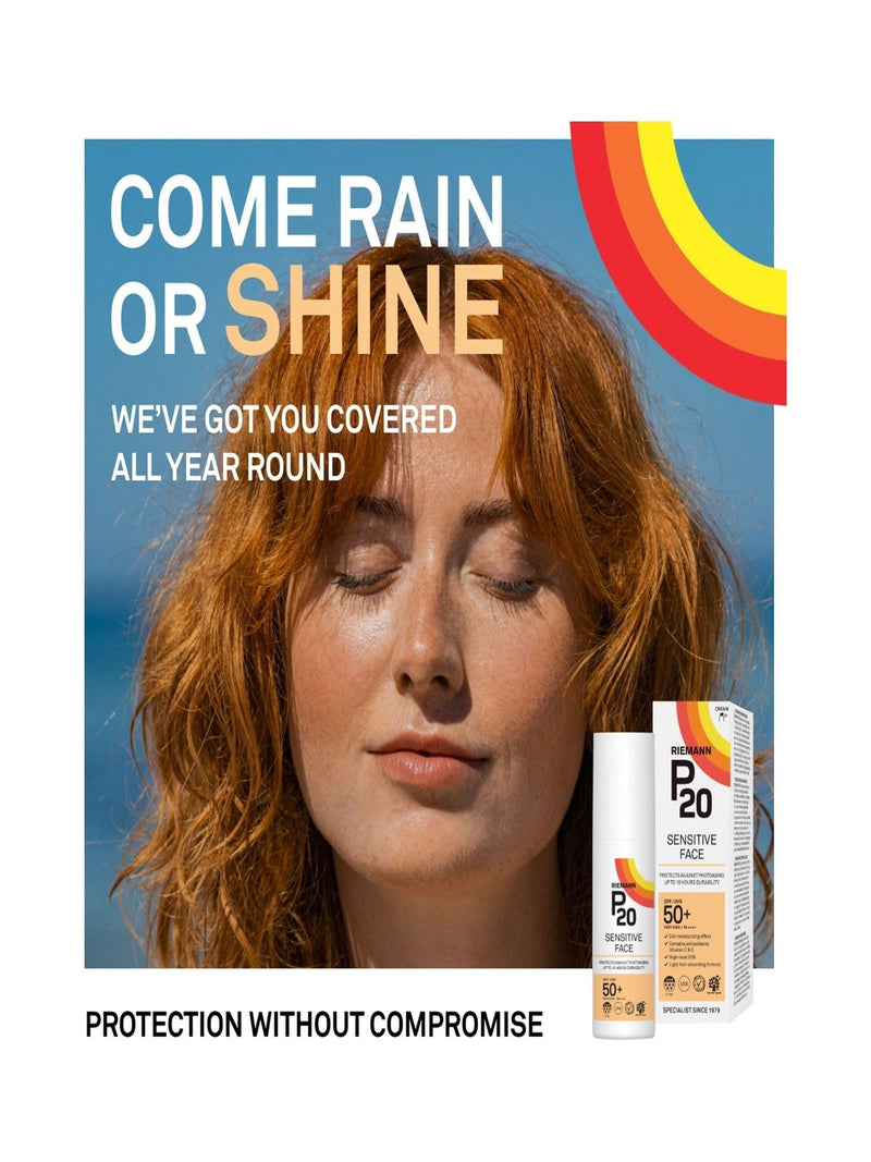 P20 SPF50+ suncream for sensitive face, UK version