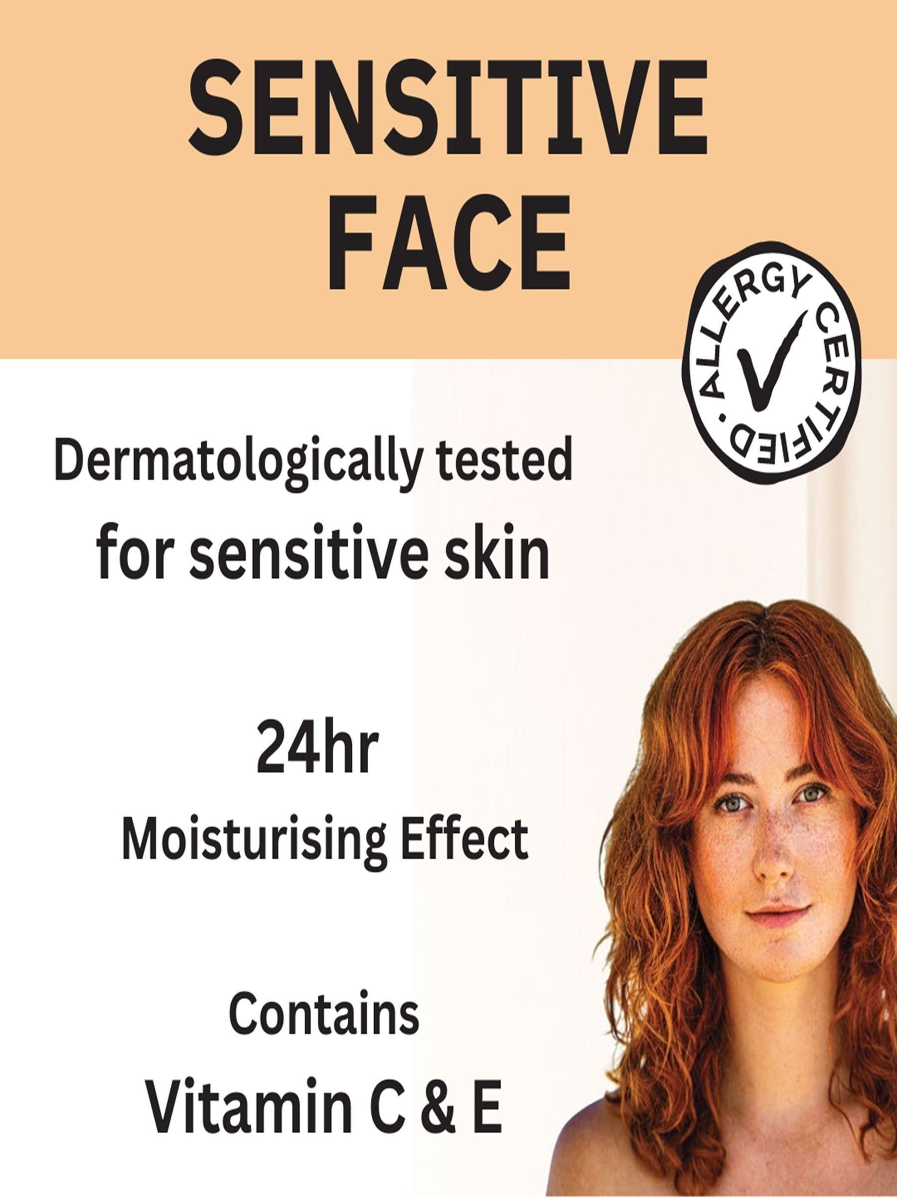 P20 SPF50+ suncream for sensitive face, UK version