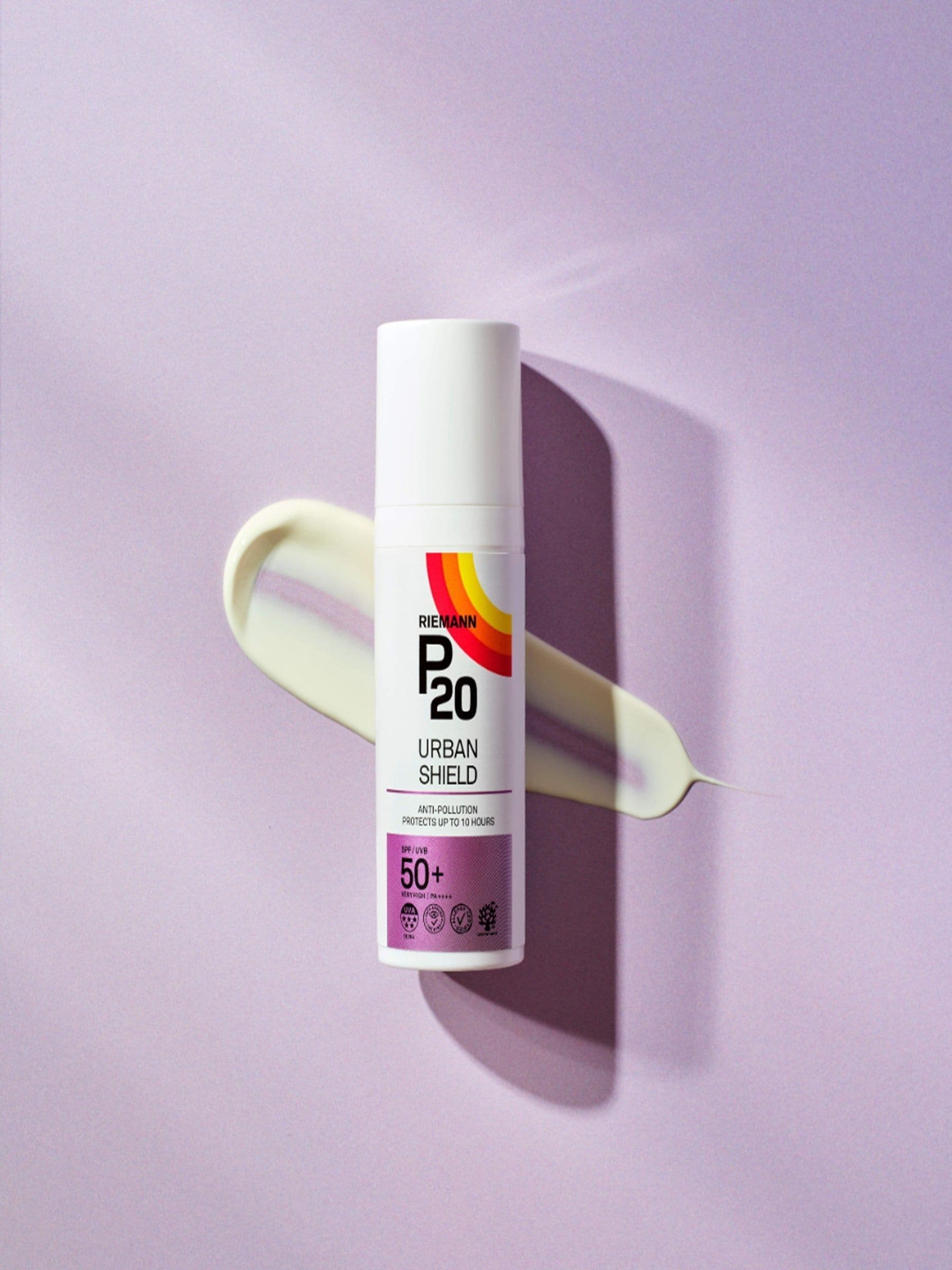 P20 Urban Shield Anti Pollution SPF 50+ sunscreen, imported from the UK
