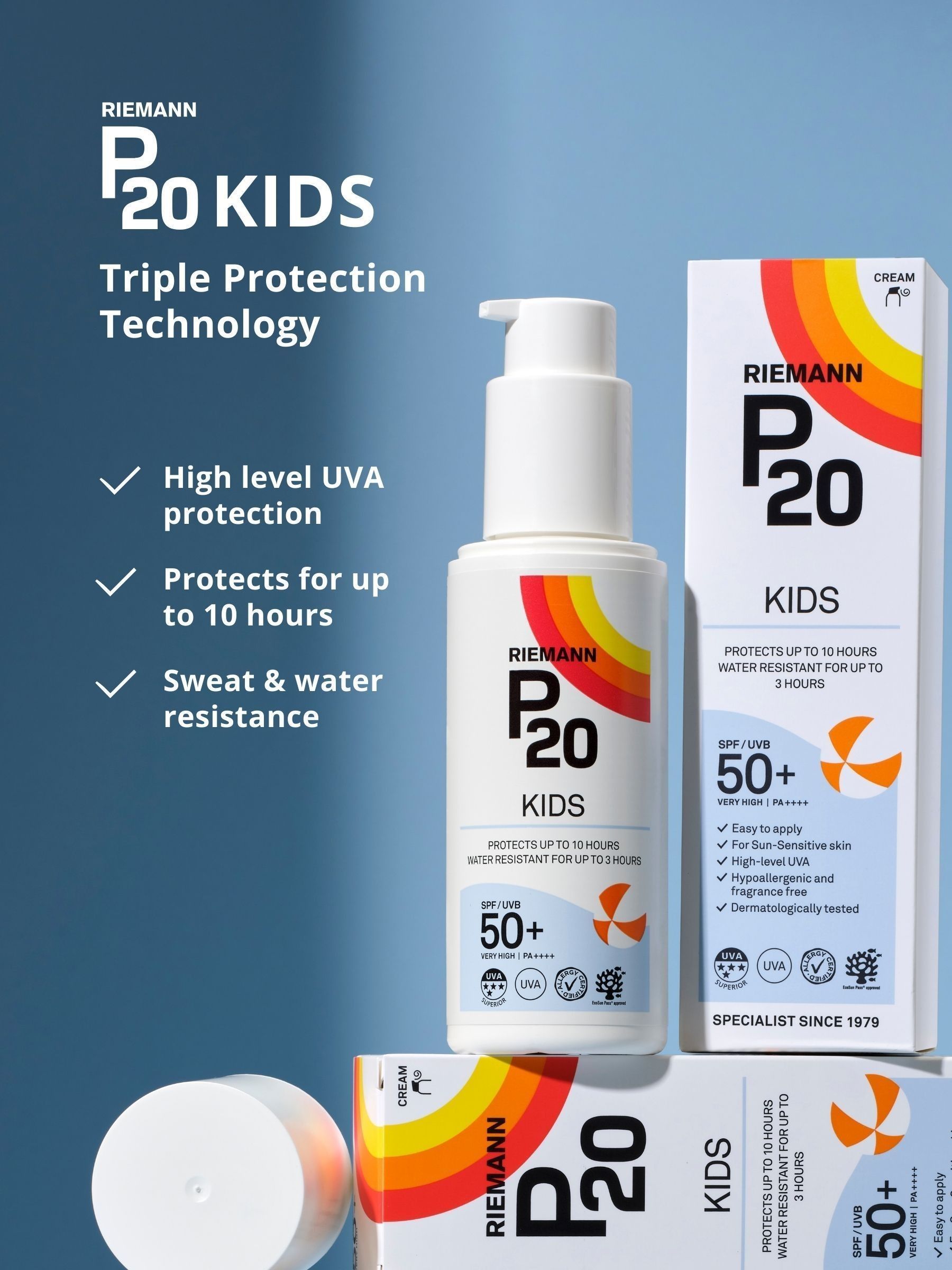 P20 Kids SPF 50+ Suncream 200ml, imported from the UK