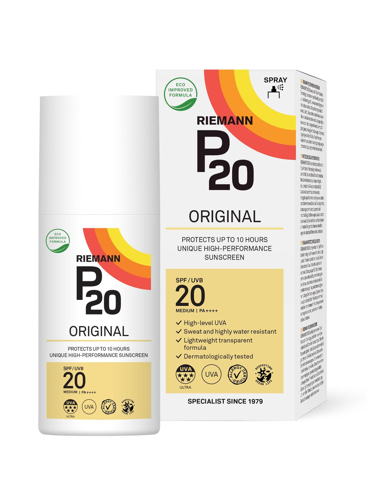 P20 Original SPF 20 Oil Spray Suncream 200ml