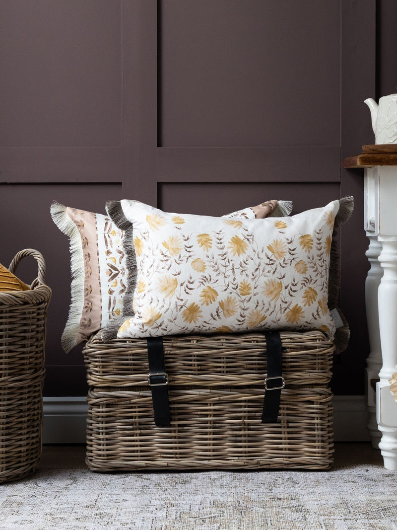 Voyage Maison Stone Elai floral ruche cushion 40x60cm (British brand)