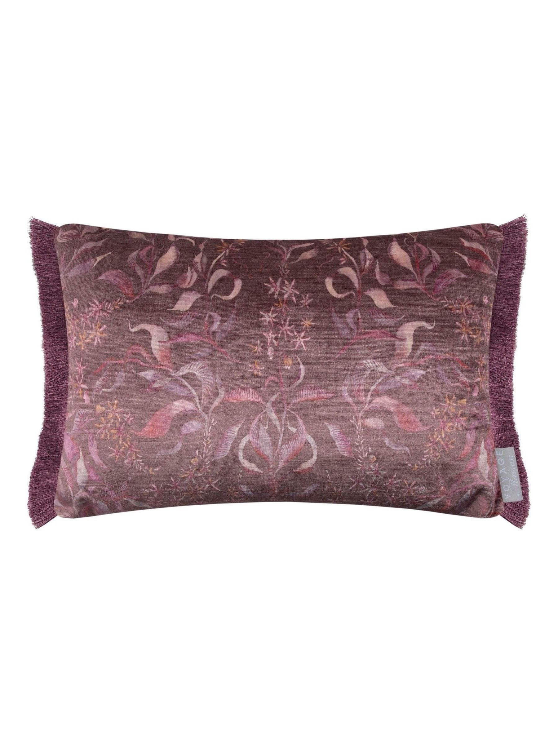 Voyage Maison printed ruched fringe cushion 60x40cm - British product
