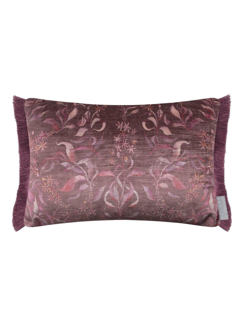 Voyage Maison printed ruched fringe cushion 60x40cm - British product