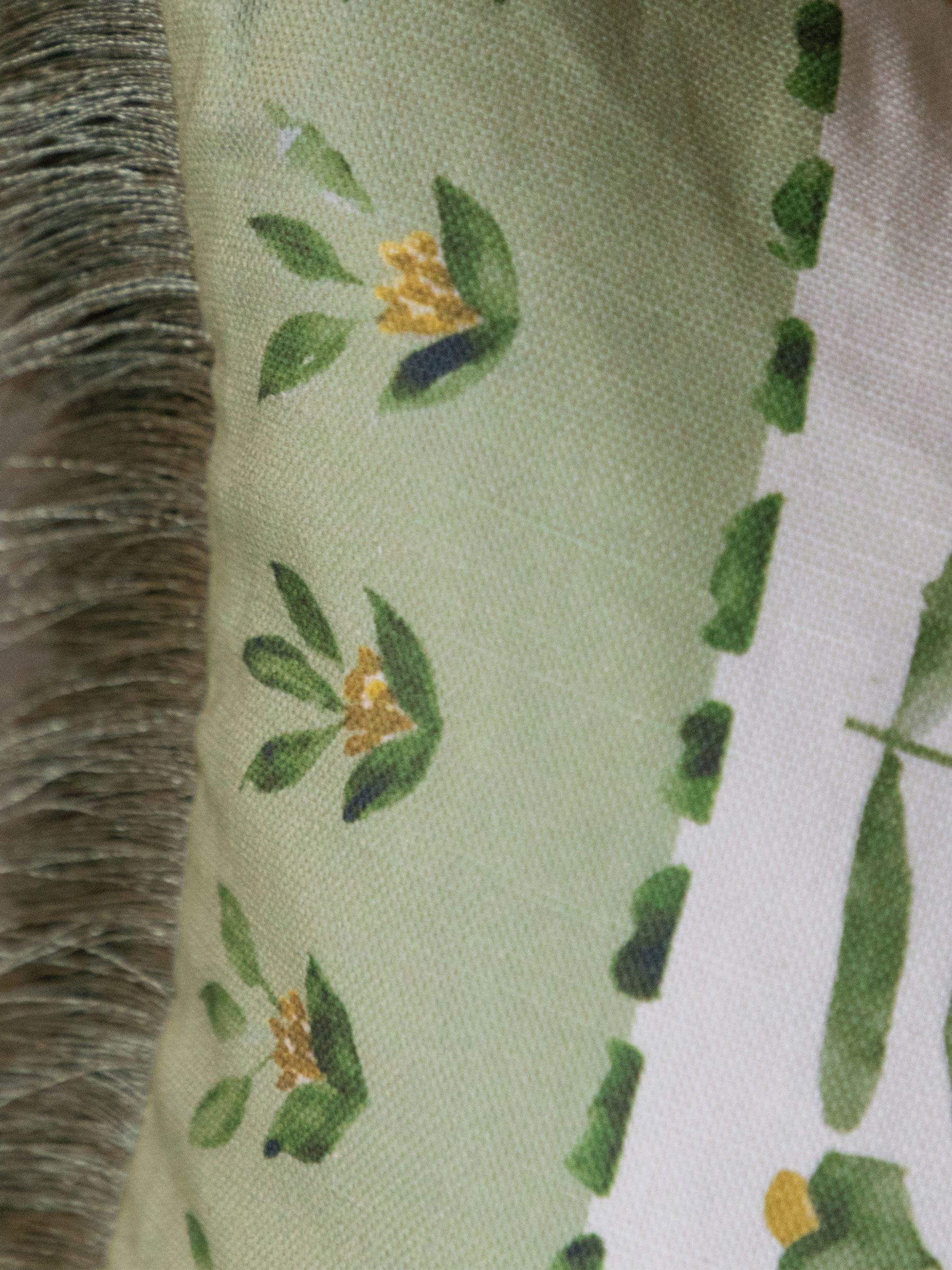 Voyage Maison printed fringe cushion Sage Kari 40x60cm (British brand)