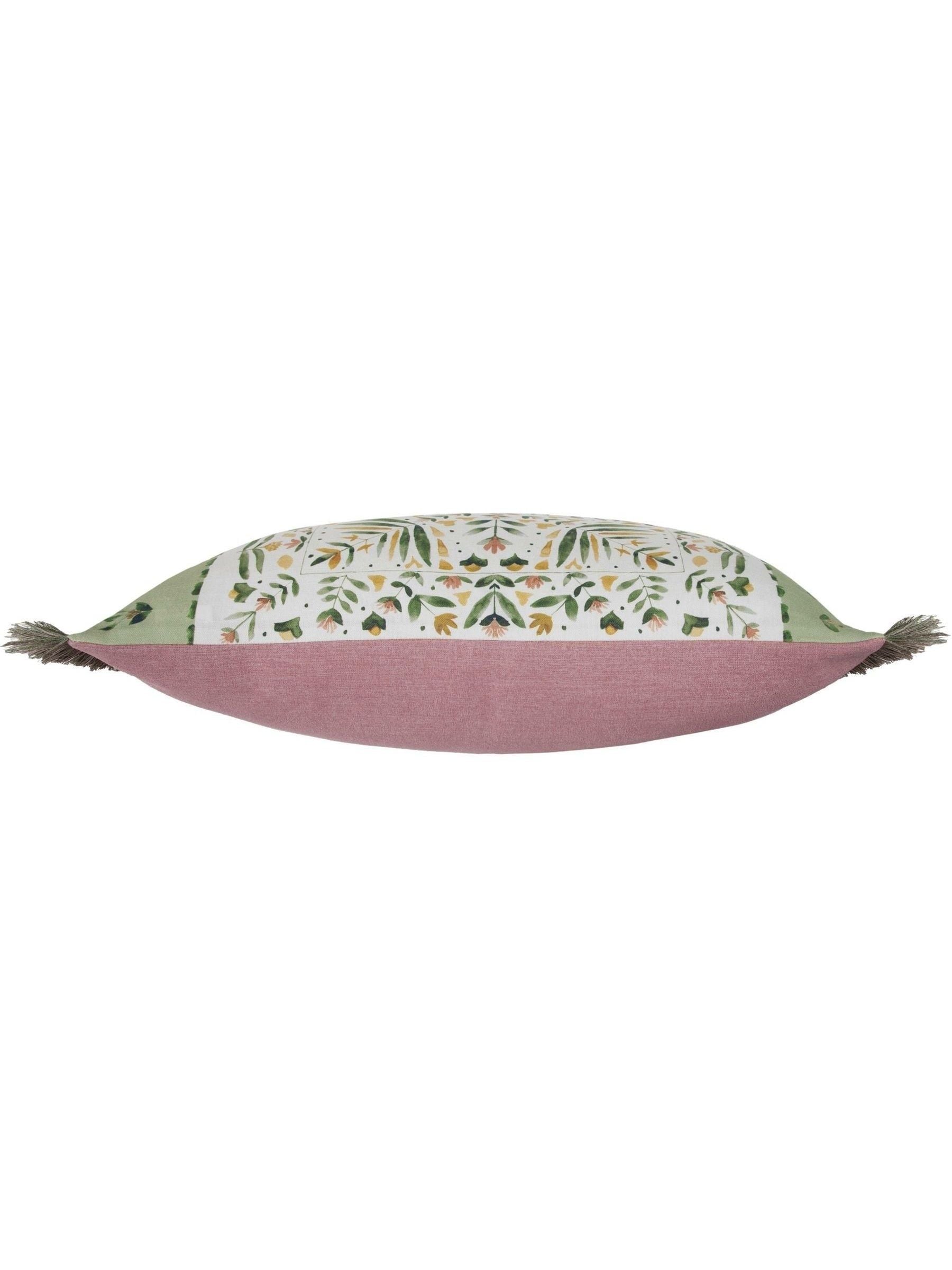 Voyage Maison printed fringe cushion Sage Kari 40x60cm (British brand)