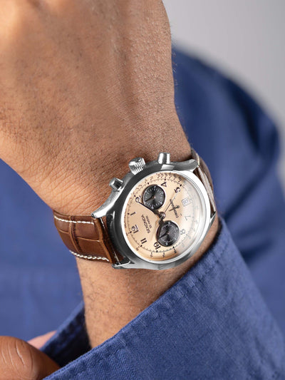Next Sekonda Mens Archer 40mm Analogue Watch With Silver Case And Leather Strap With Dial- Buy online at McGrocer