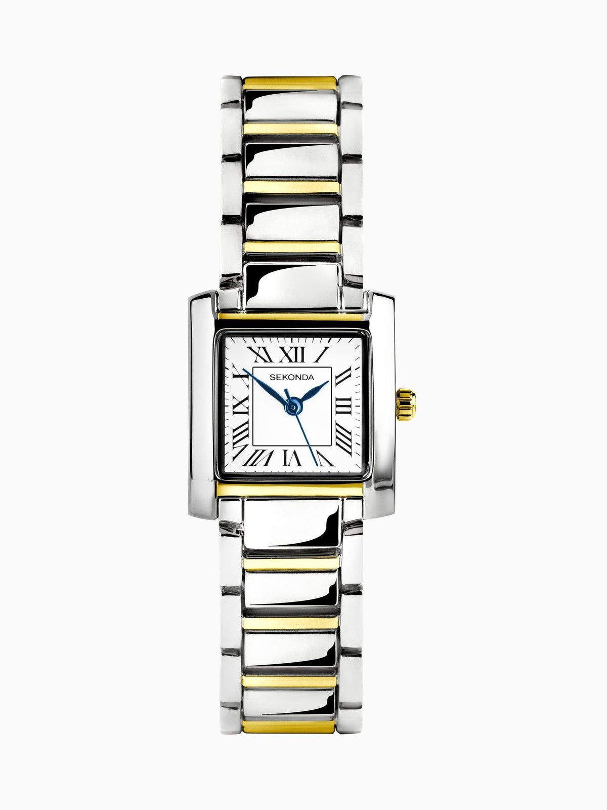 Women's Silver and Gold Analogue Watch with Two-Tone Alloy Bracelet and Roman Numeral Dial