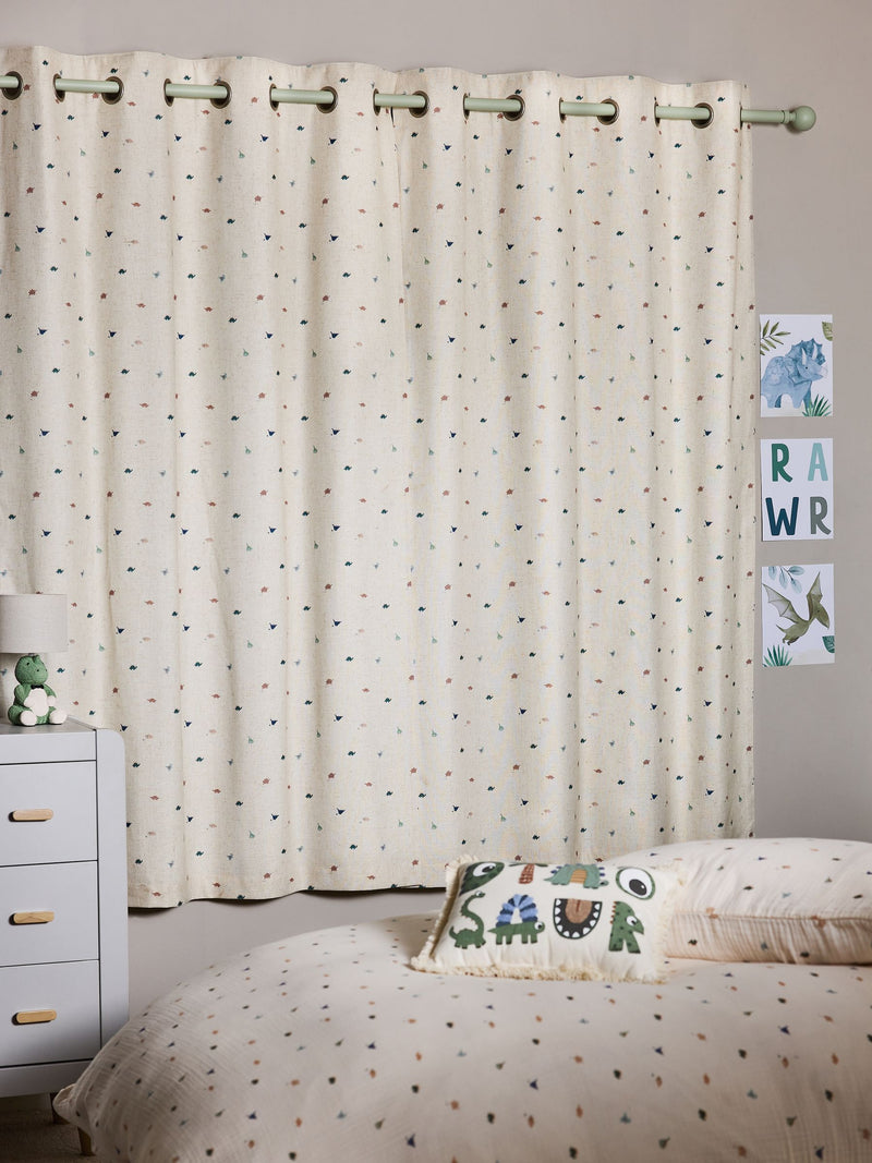 Mini Dino eyelet blackout curtains, British product