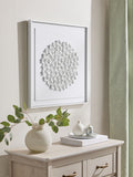 White 3D flowers framed wall art 60cm x 60cm (British brand)