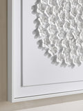 White 3D flowers framed wall art 60cm x 60cm (British brand)