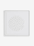 White 3D flowers framed wall art 60cm x 60cm (British brand)