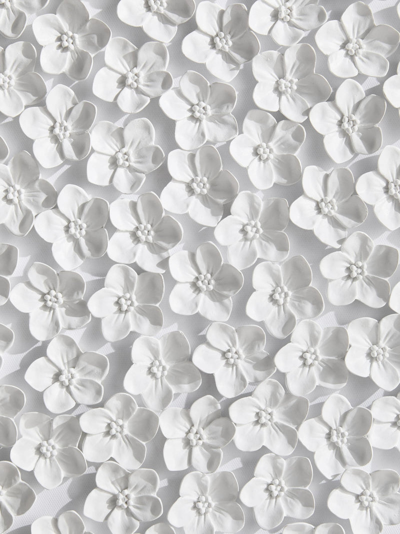 White 3D flowers framed wall art 60cm x 60cm (British brand)
