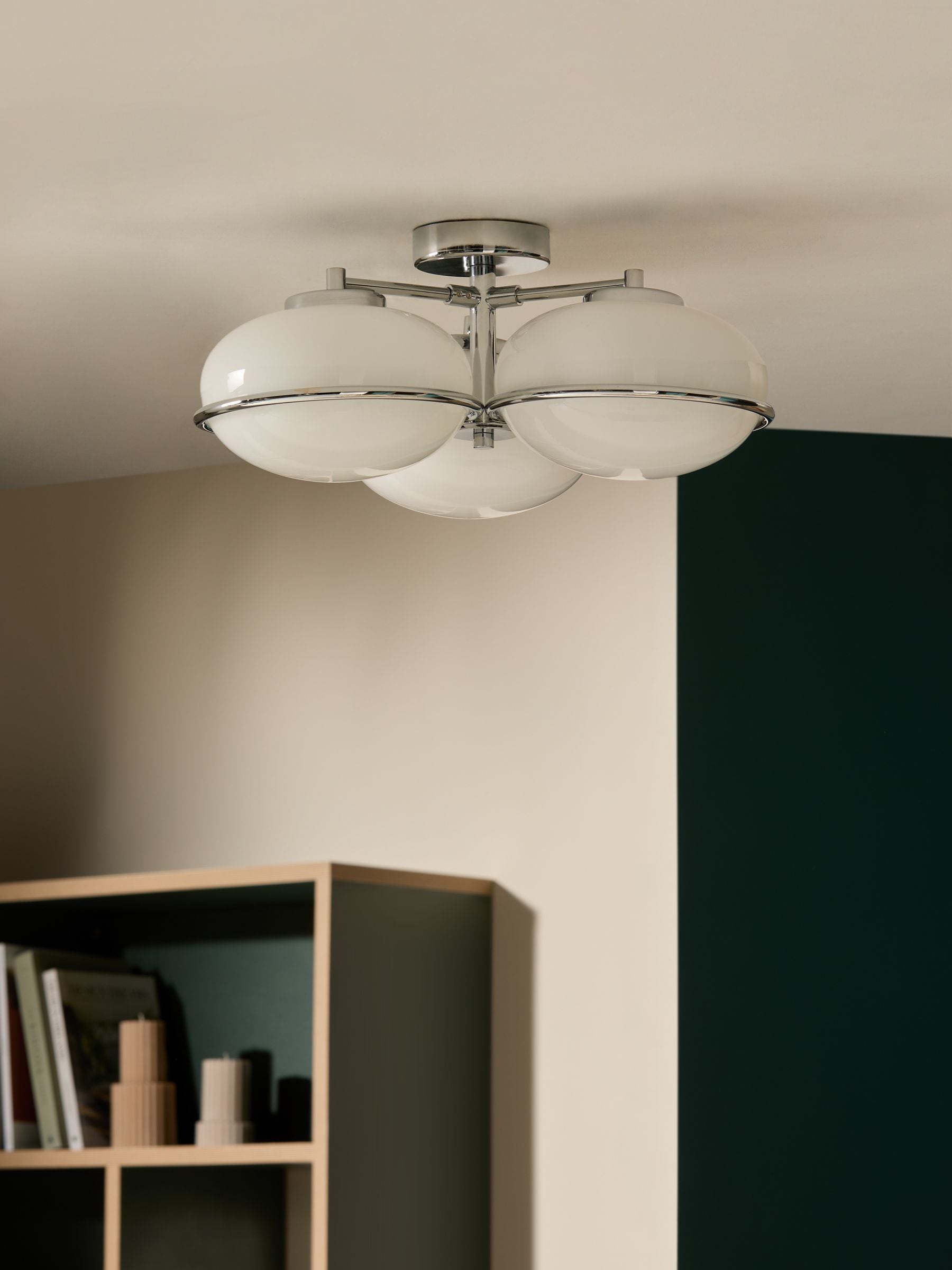 MADE.COM ceiling light chrome finish 45cm, imported from the UK