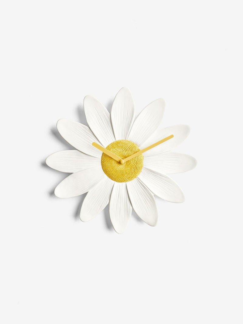 White Daisy Wall Clock 29.5cm (British brand)