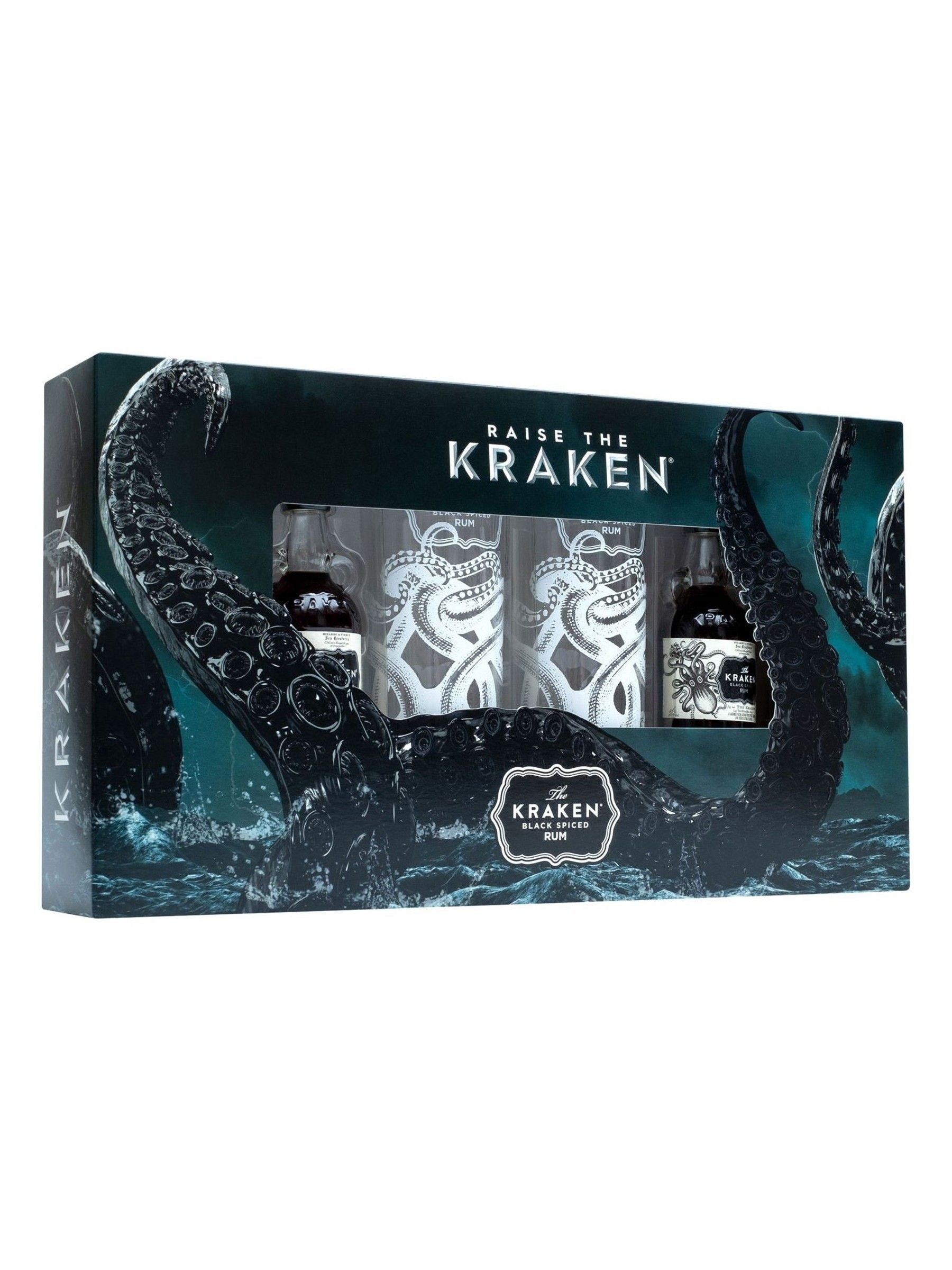 Kraken Duo Experience rum gift set with miniatures and mixers, UK version