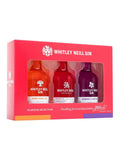 Whitley Neil blood orange raspberry rhubarb ginger gin trio set 5cl miniatures (British brand)