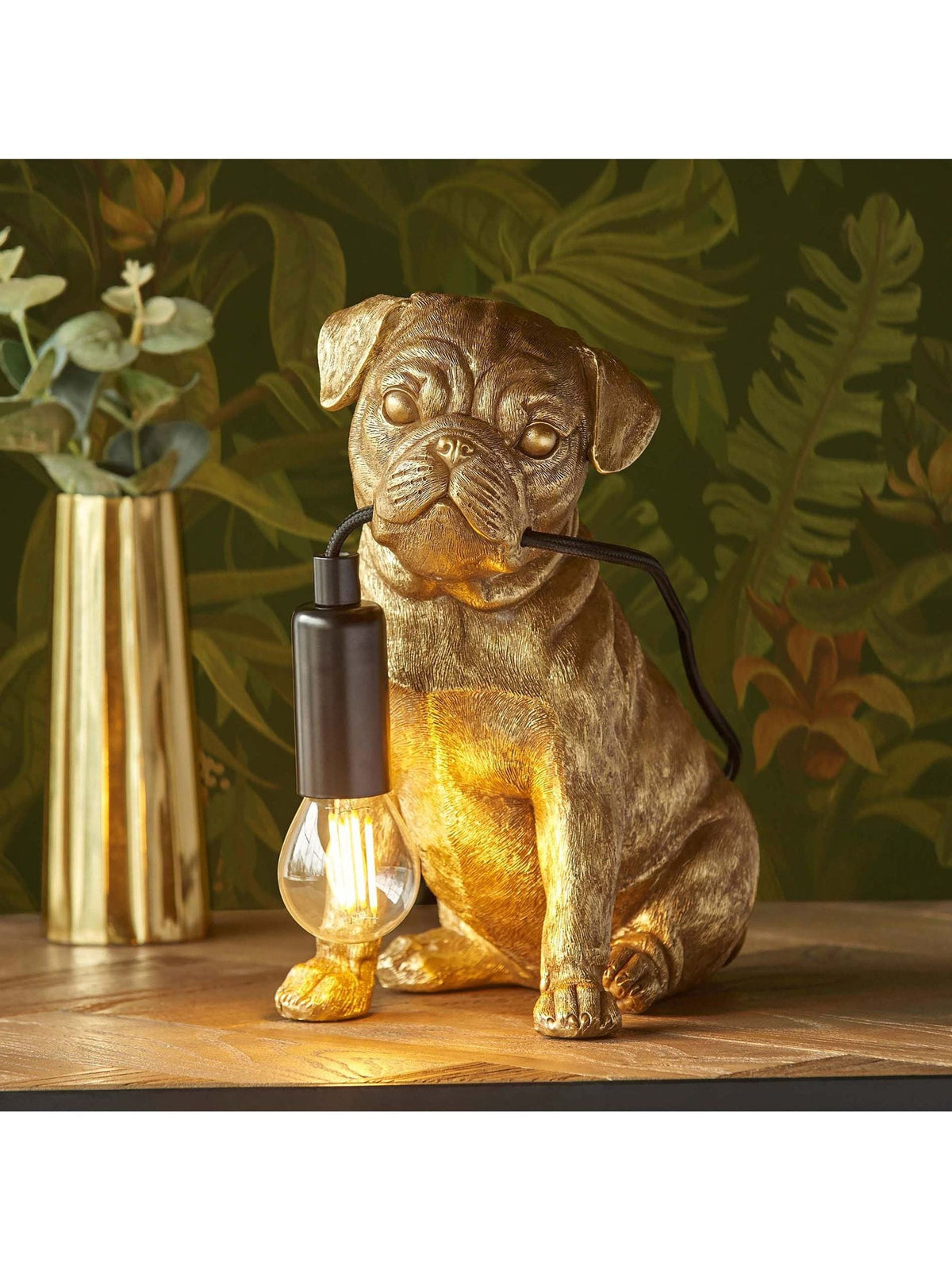 Gallery Home Black Pug Puppy 1 Light Table Lamp