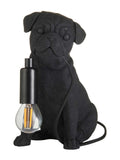 Gallery Home black pug puppy table lamp 23.5cm - British product