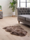Hanlin taupe sheepskin wool rug, UK version