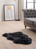 Hanlin Dark Grey Sheepskin Wool Rug