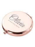 Treat Republic rose gold personalised compact mirror 7cm, imported from the UK