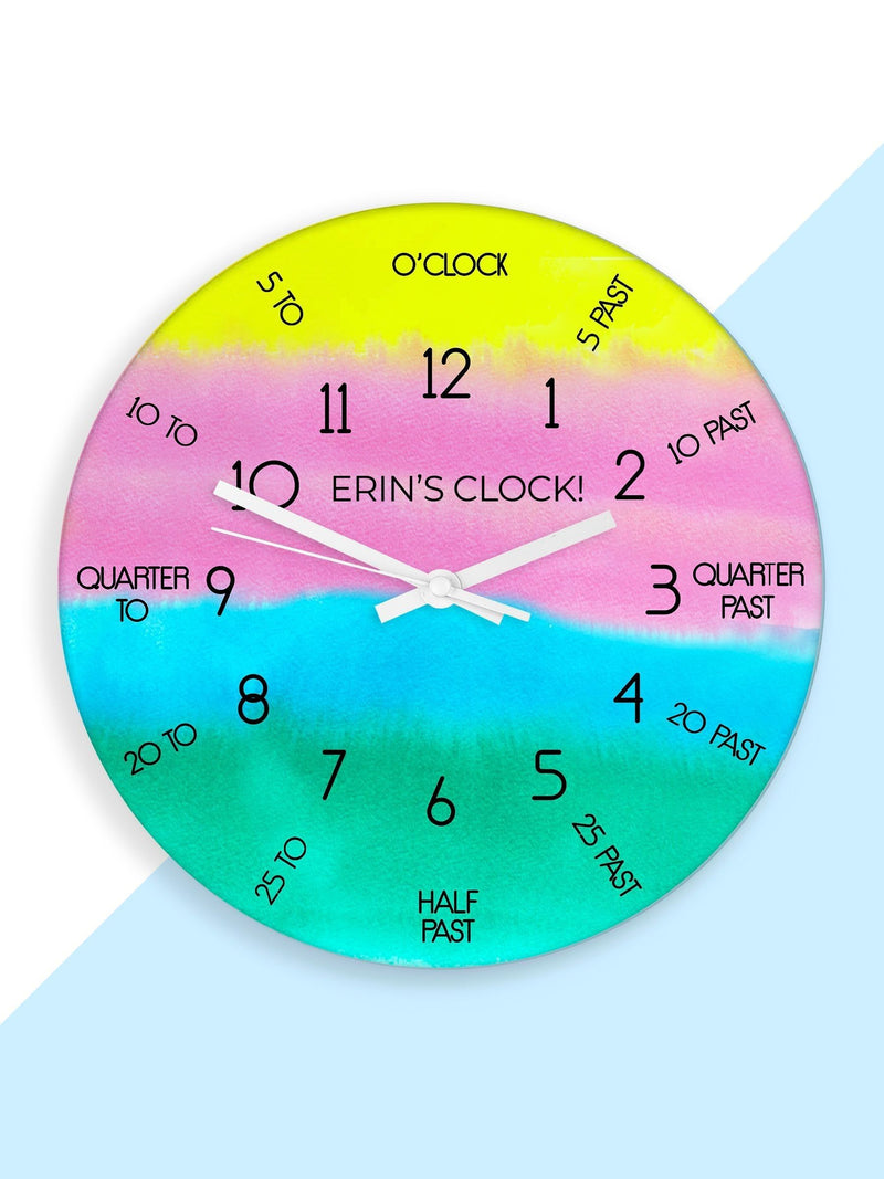 Treat Republic personalised childrens wall clock 20cm, UK version