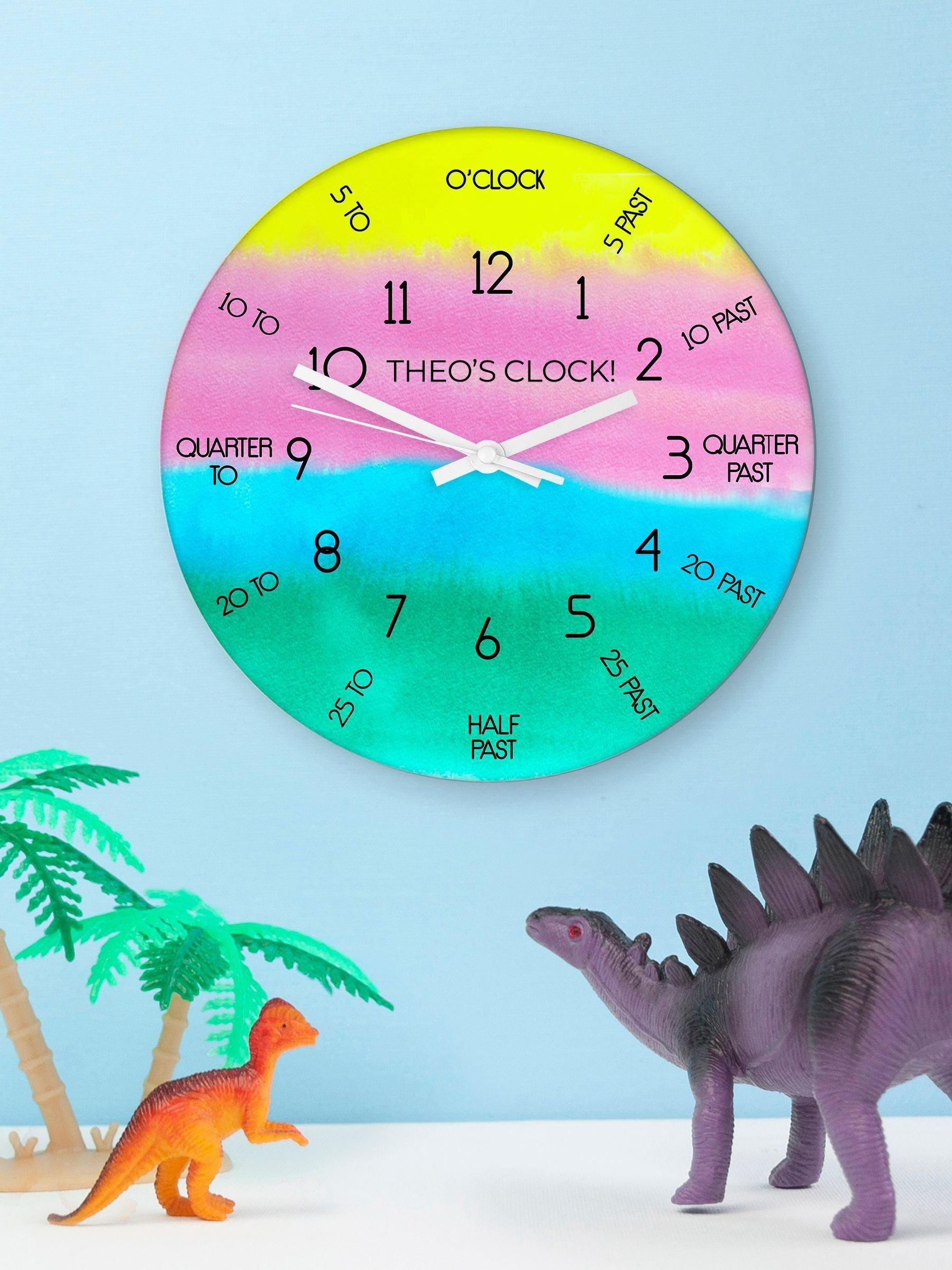 Treat Republic personalised childrens wall clock 20cm, UK version