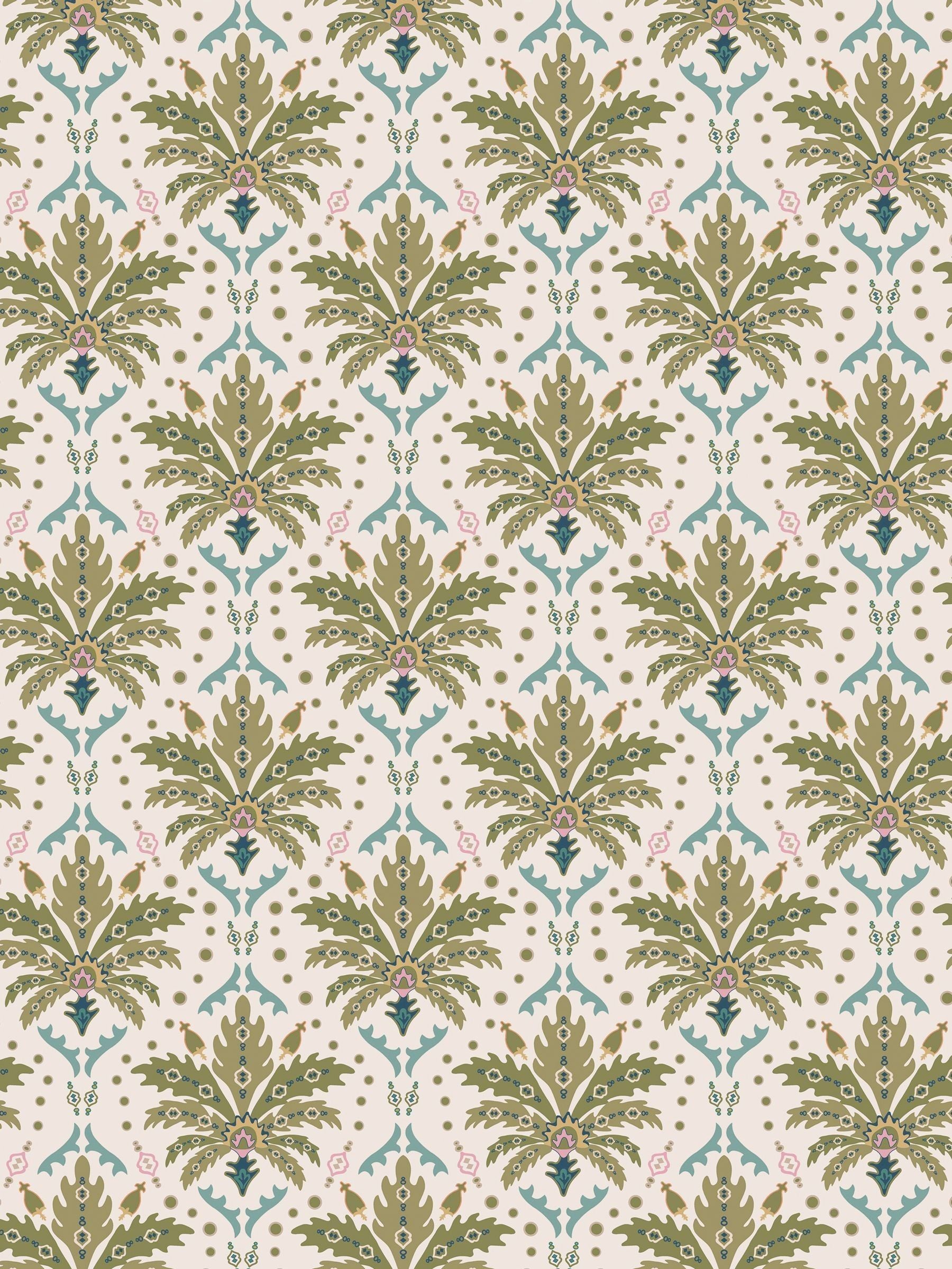 Joules wallpaper sample palm geo print A4, UK version