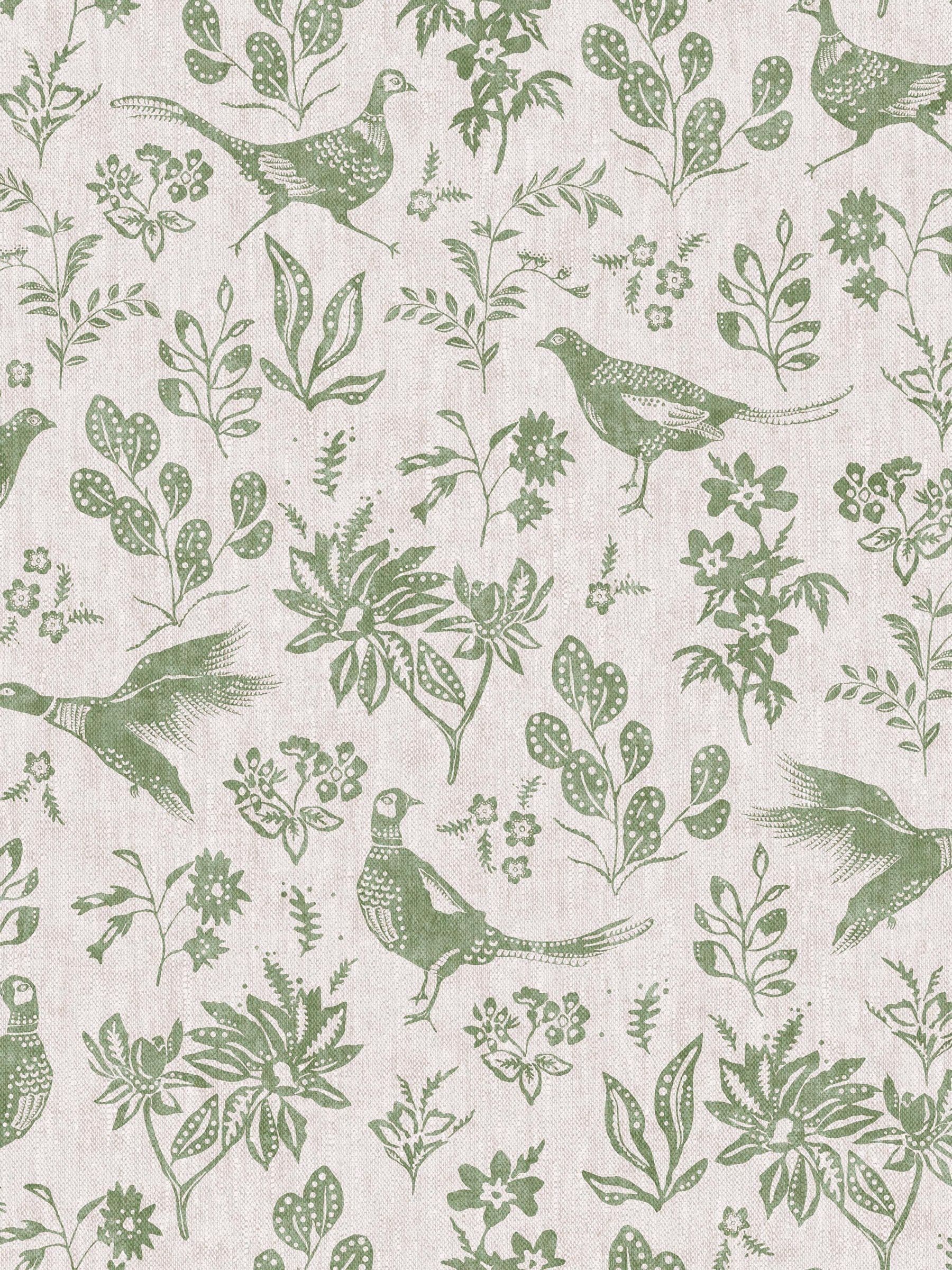 Joules green pheasant wallpaper sample A4, imported from the UK