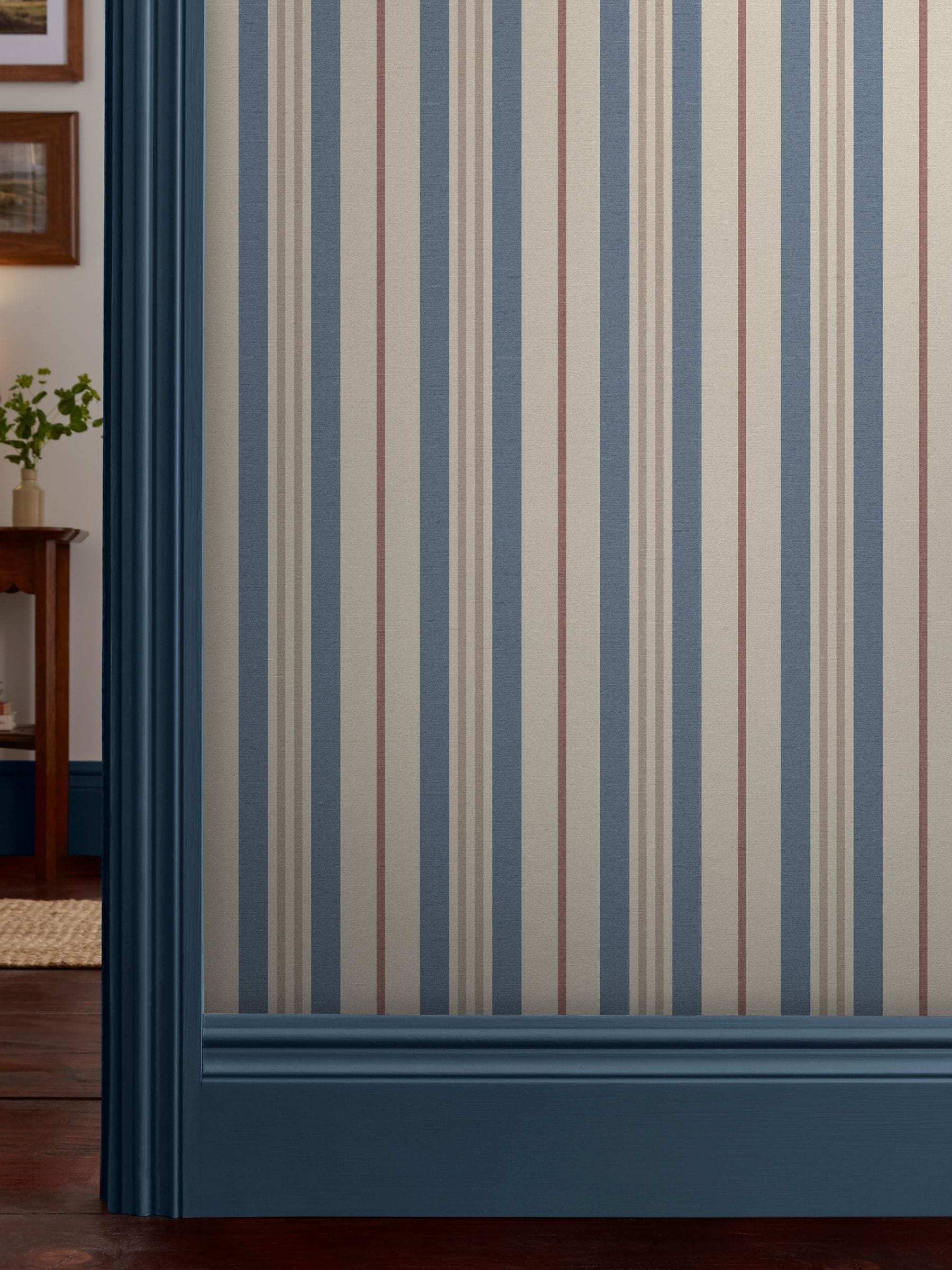 Joules Grove Stripe pink and green A4 wallpaper sample - British product