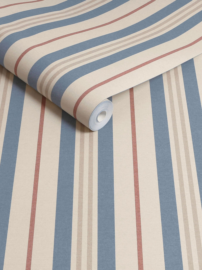 Joules Grove Stripe pink and green A4 wallpaper sample - British product