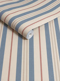 Joules Grove Stripe pink and green A4 wallpaper sample - British product