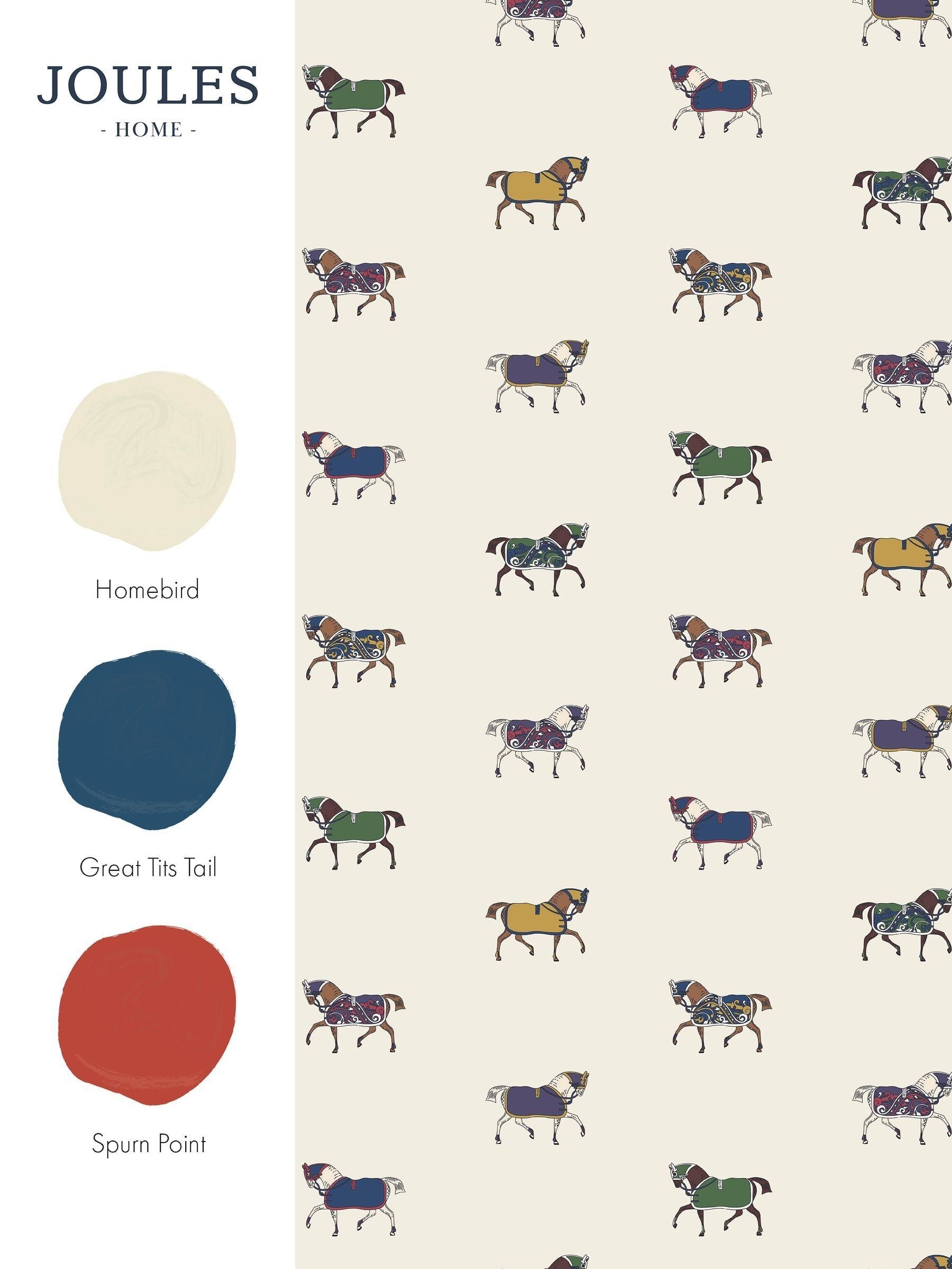 Joules horse print wallpaper sample A4, UK version