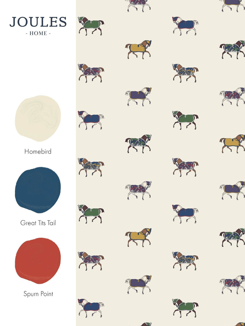 Joules horse print wallpaper sample A4, UK version