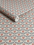 Joules Stately Floral wallpaper sample in cream blue, A4 - British product