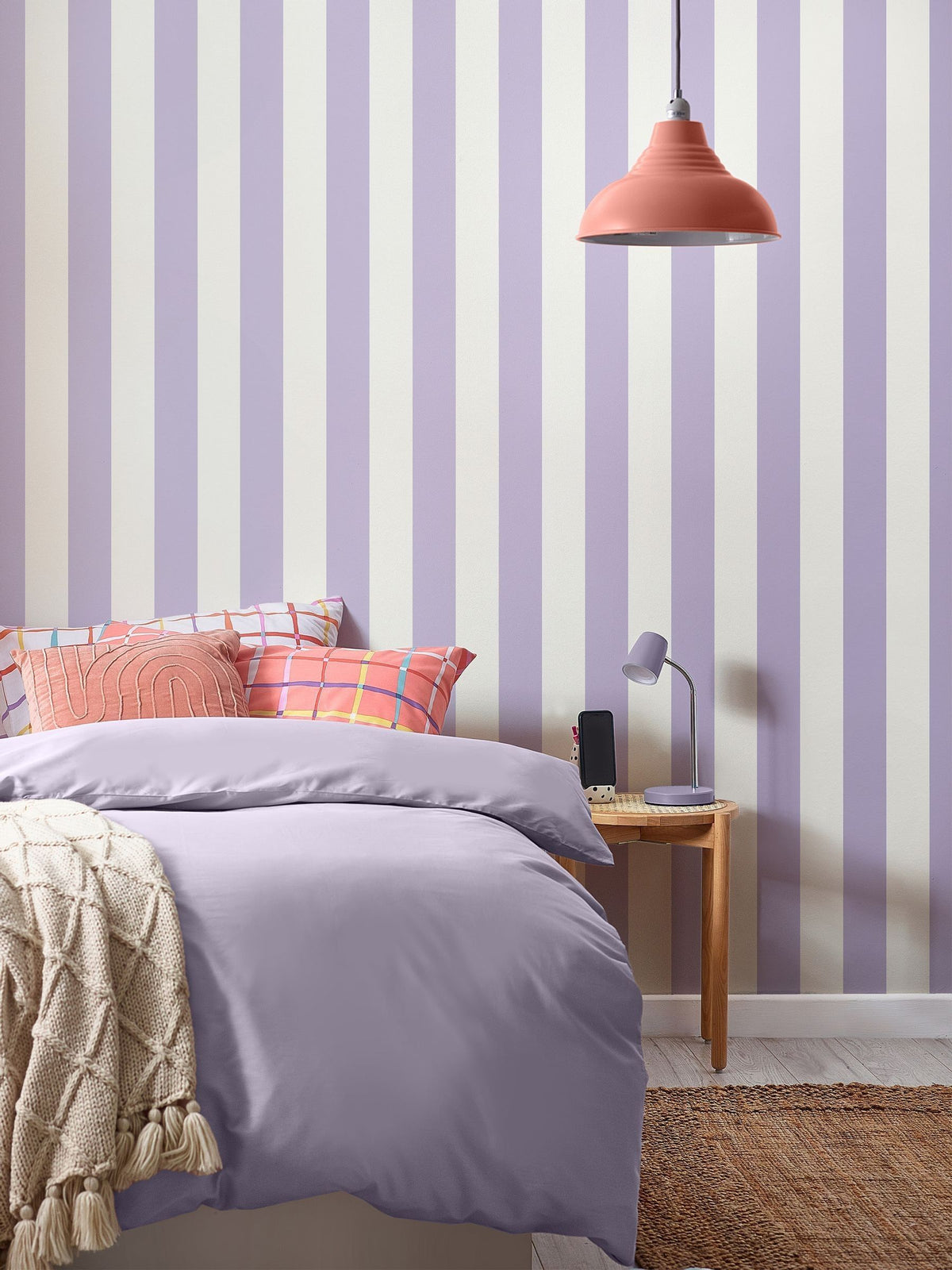Grey Craft Stripe A4 Wallpaper Sample - British product
