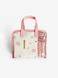Set of 4 Pink Alphabet Makeup Bags