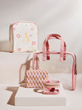 Set of 4 Pink Alphabet Makeup Bags