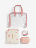 Set of 4 Pink Alphabet Makeup Bags