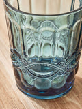 Dibor blue embossed tumbler glasses 4 Pack - British product