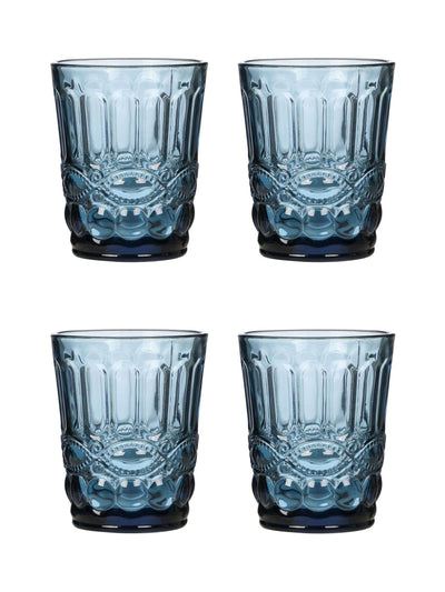 Dibor Aurielle Blaue Geprägte Tumbler-Gläser 4er-Pack