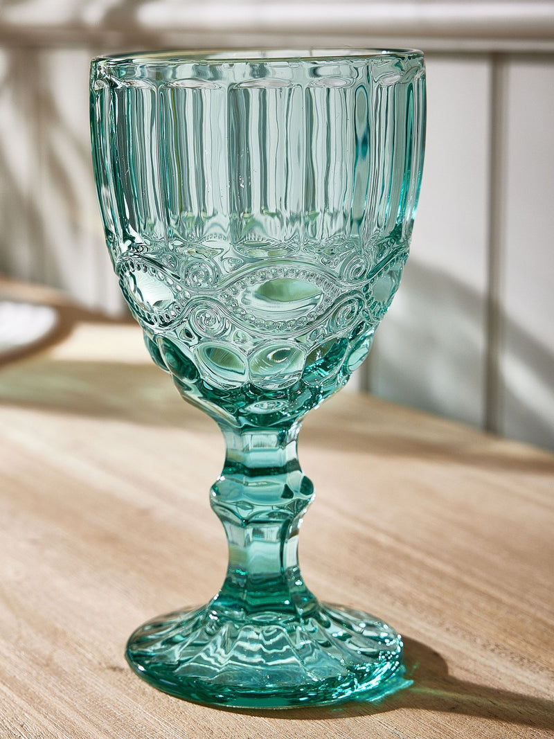 Dibor Aurielle embossed wine glasses blue set of 4 - British product