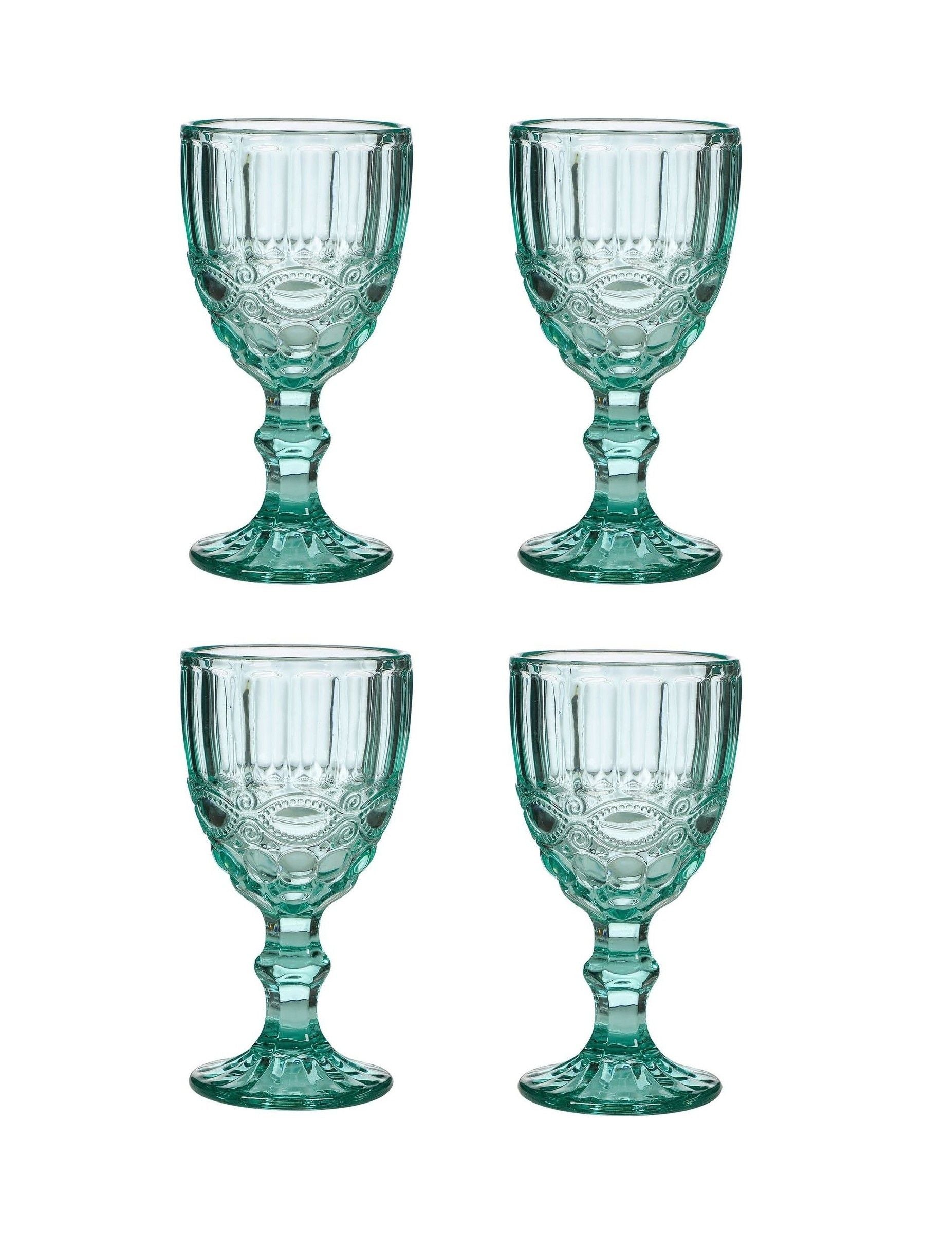 Dibor Aurielle embossed wine glasses blue set of 4 - British product
