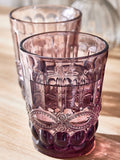 Dibor rosa Aurielle pregede tumblerglass 4-pakning, importert fra Storbritannia