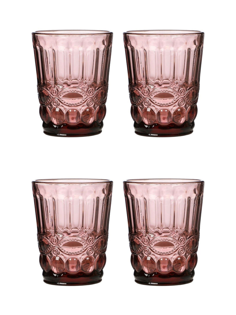 Dibor rosa Aurielle pregede tumblerglass 4-pakning, importert fra Storbritannia
