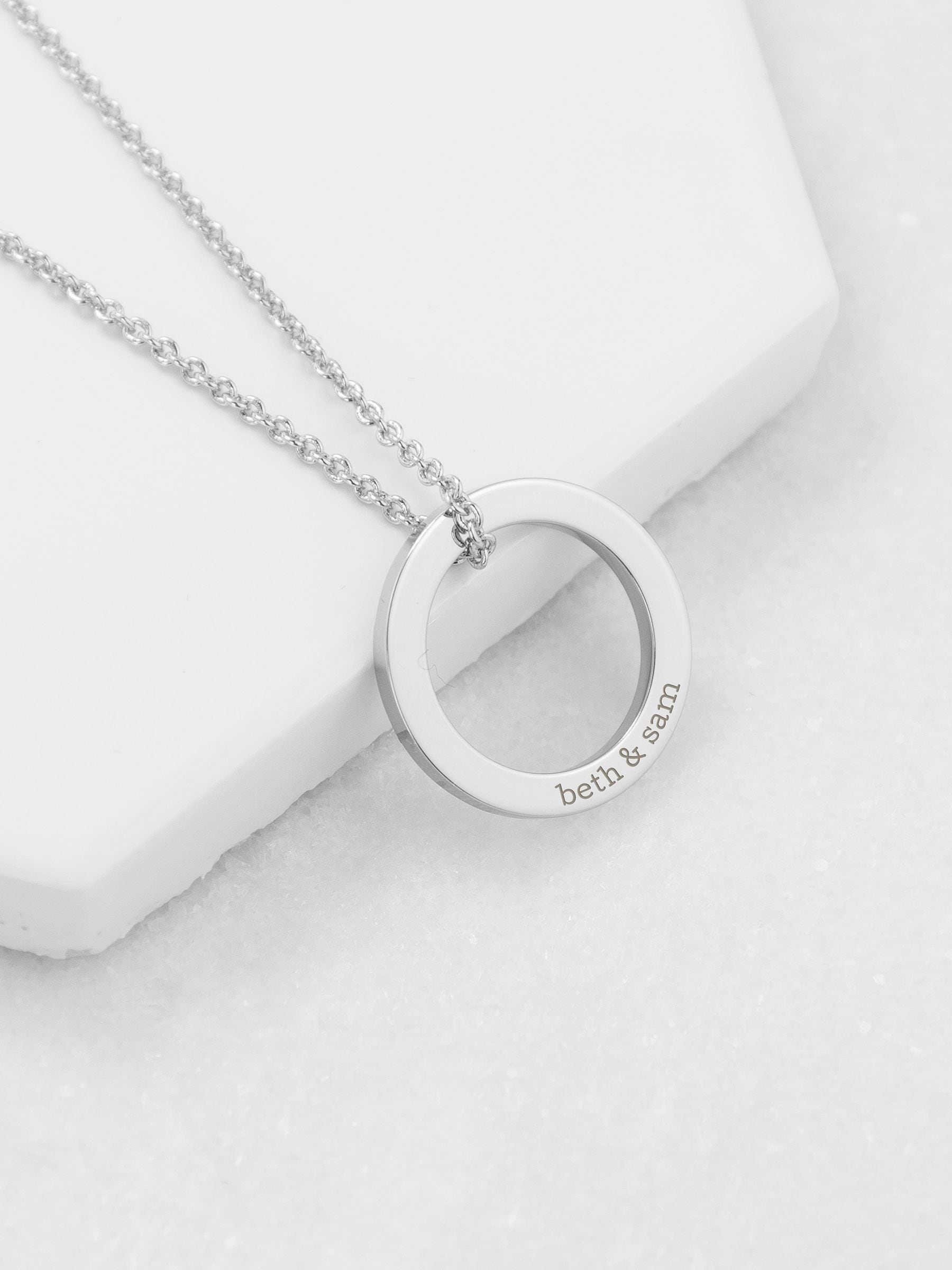 Treat Republic family ring necklace personalised pendant 47cm - British product